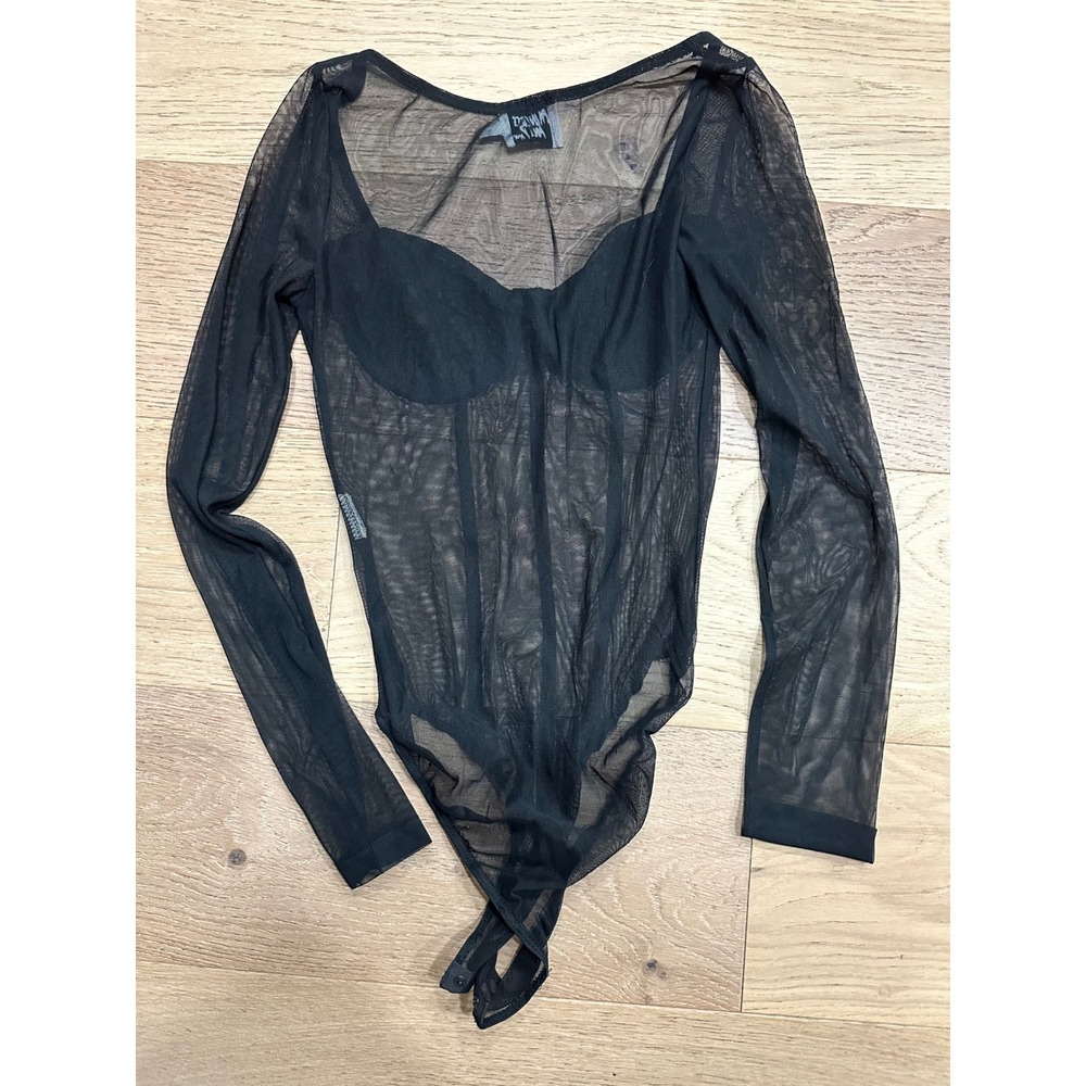 Princess Polly Leonie Mesh Corset Bodysuit - Black -‎ US 2